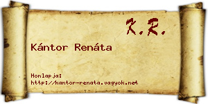 Kántor Renáta névjegykártya